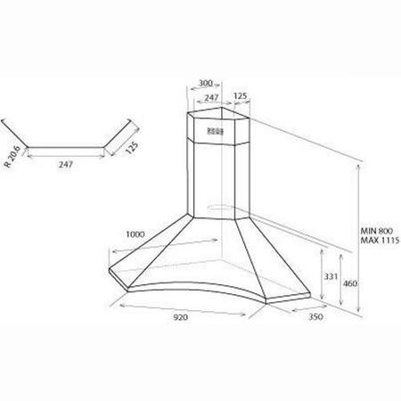 Elica HYDRA Designer Corner Chimney Cooker Hood Stainless Steel