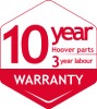 Hoover 3 year labour and 10 year parts warranty.