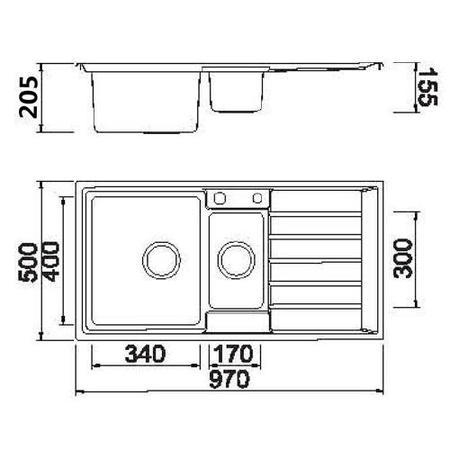 Refurbished Taylor & Moore Huron 1.5 Bowl Reversible Stainless Steel Sink
