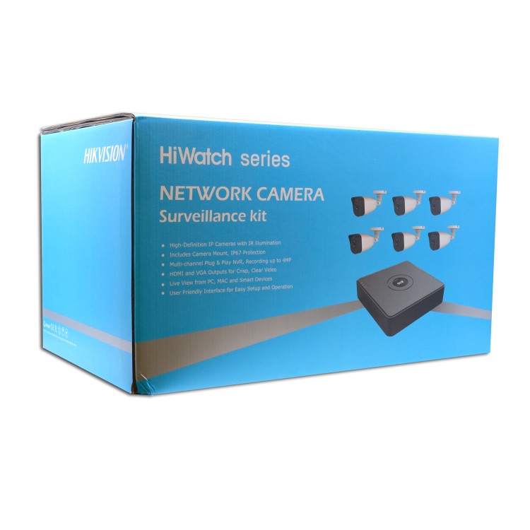 Hikvision HiWatch CCTV System - 8 Channel 1080p NVR with 6 x 1080p Bullet Cameras & 2TB HDD