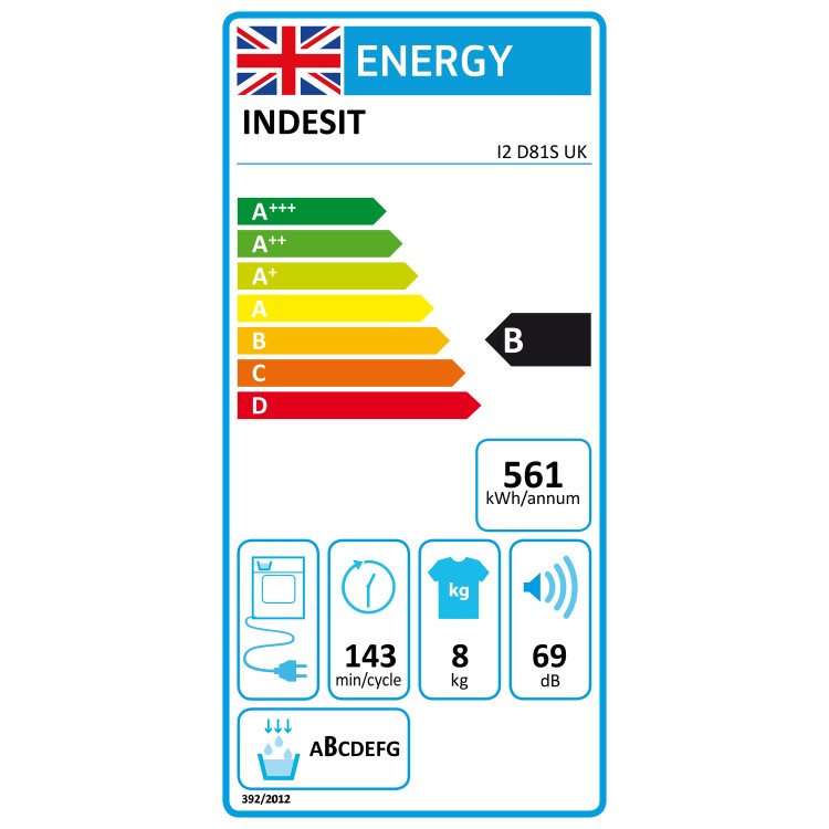 Indesit 8kg Condenser Tumble Dryer - Silver