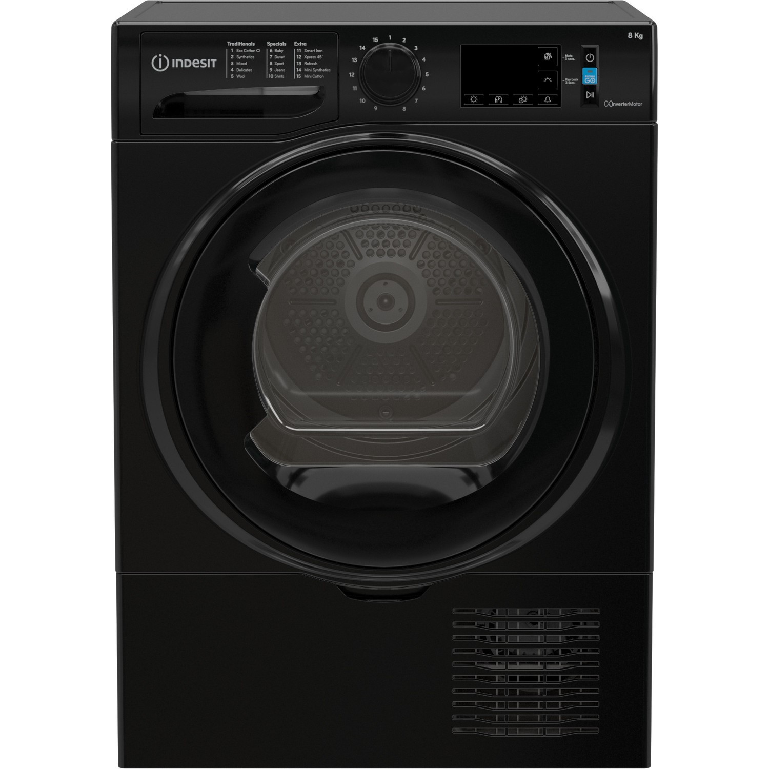 Indesit 8kg Freestanding Condenser Tumble Dryer - Black