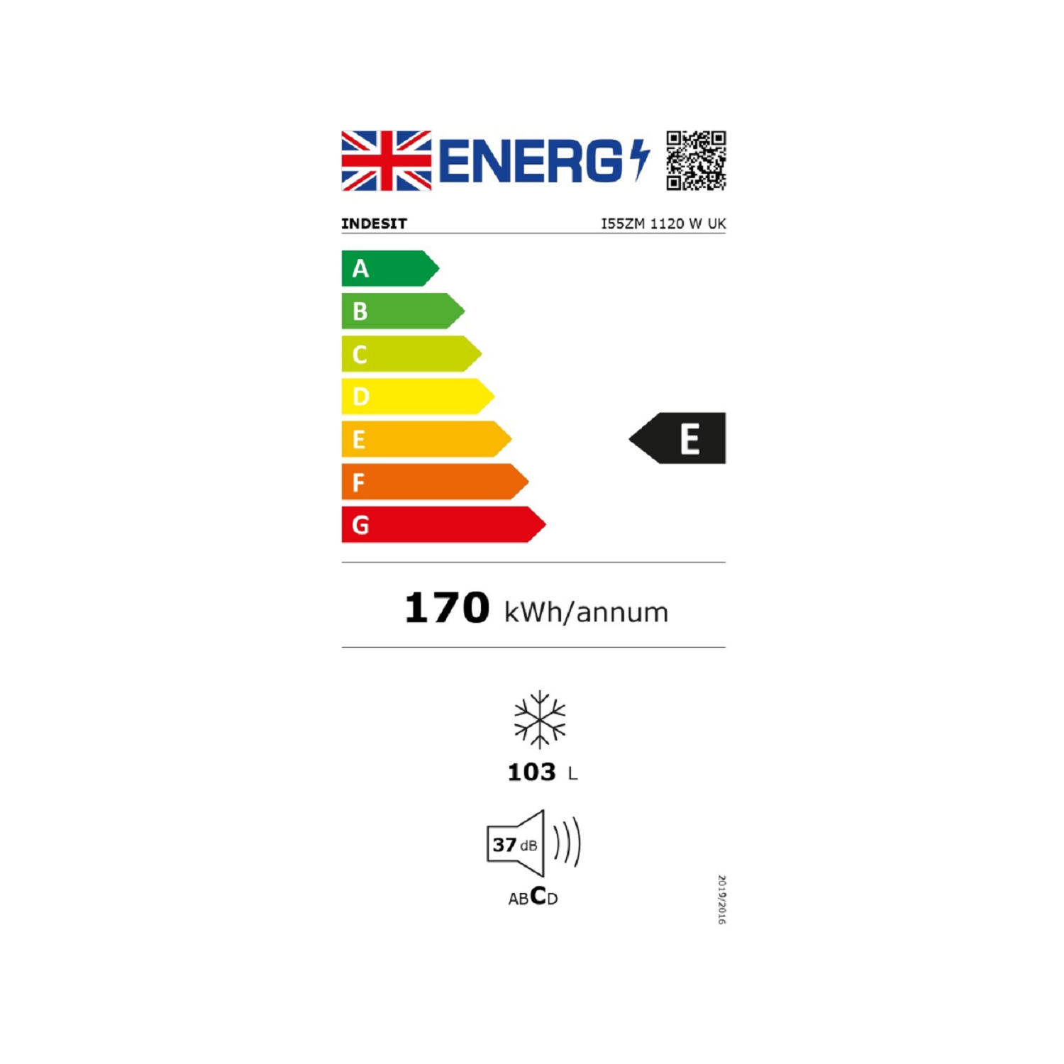 Indesit 103 Litre Under Counter Freestanding Freezer - White I55ZM1120W ...