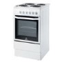 Indesit I5ESHW 50cm Electric Cooker with Single Oven and Solid Hotplate Hob - White