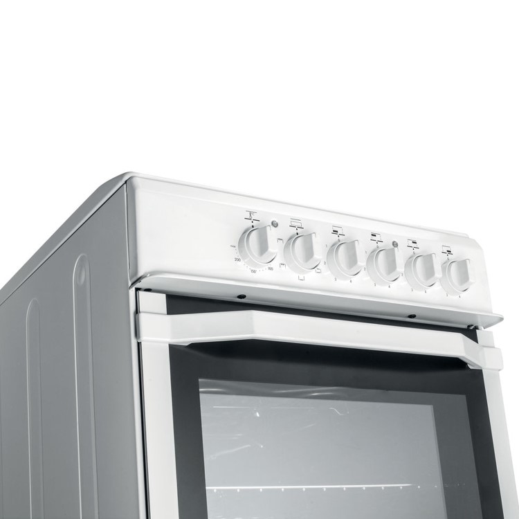 Indesit I5ESHW 50cm Electric Cooker with Single Oven and Solid Hotplate Hob - White