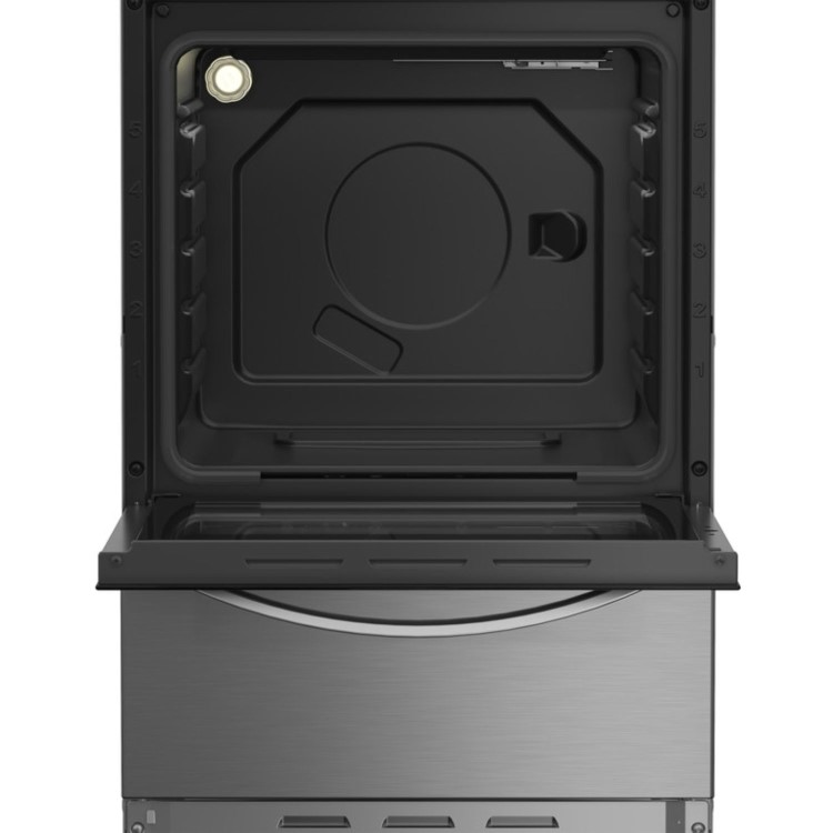 Indesit 50cm Dual Fuel Cooker - Stainless Steel