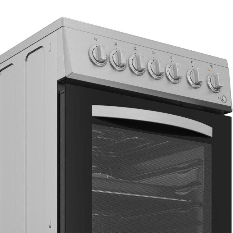 Indesit 50cm Dual Fuel Cooker - Stainless Steel