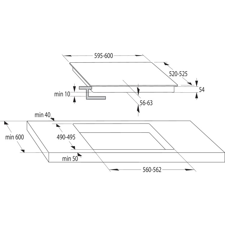 Hisense 60cm 4 Zone Induction Hob with Bridge Zone