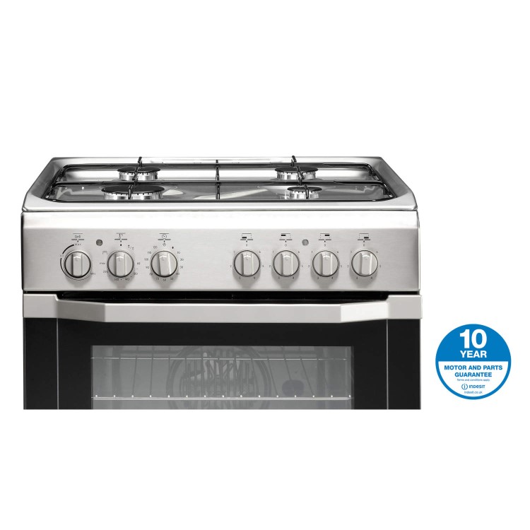 Refurbished Indesit I6G52X 60cm Single Oven Dual Fuel Cooker Stainless Steel