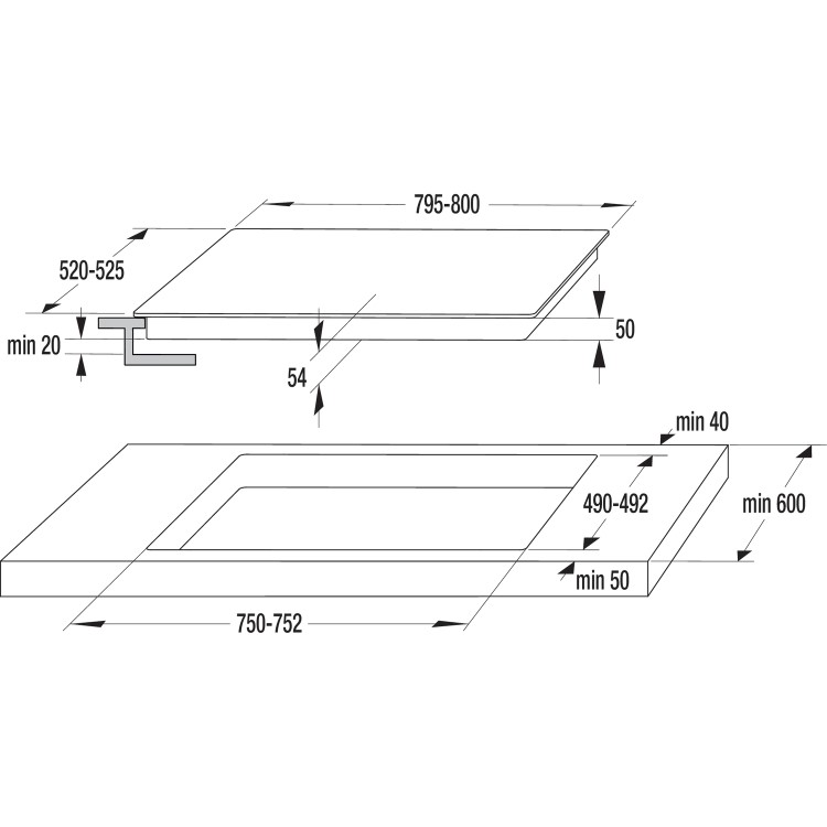 Refurbished Hisense I8433C 80cm Touch Control Induction Hob With Double Bridge Zone Black