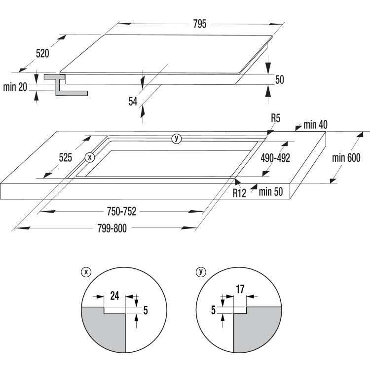 Hisense I8433C 80cm 4 Zone Induction Hob With Bridge Zone