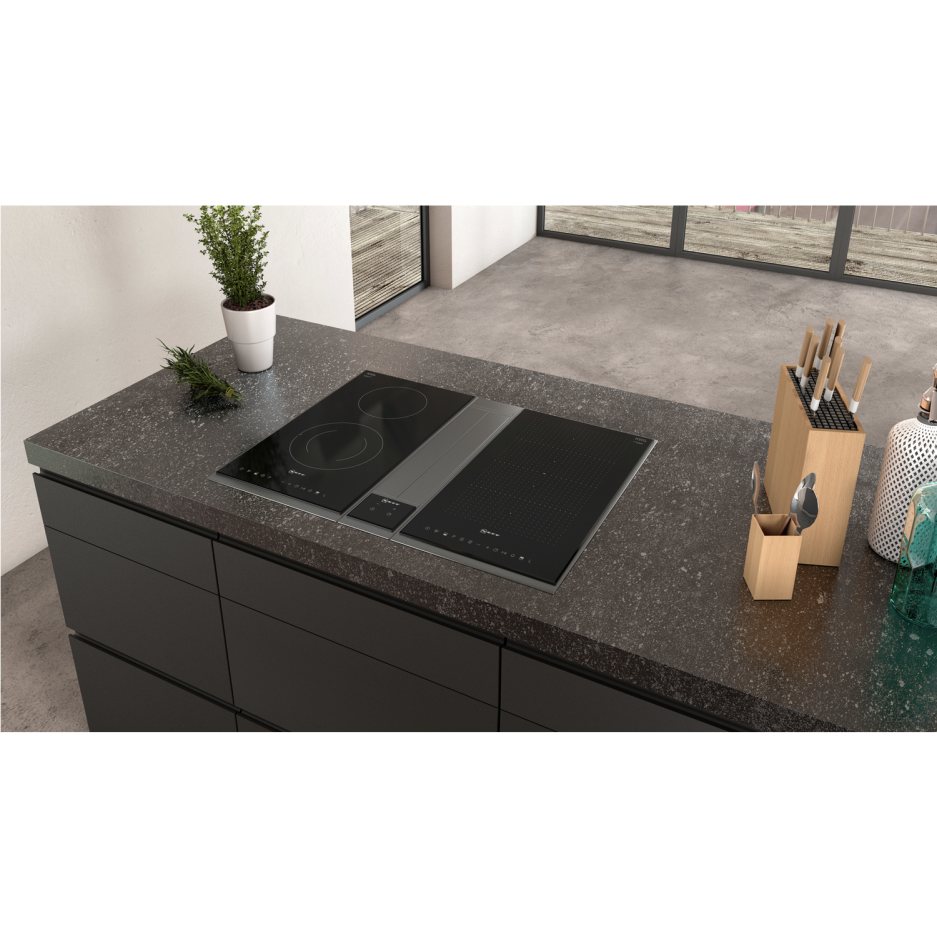 neff induction hob with integrated extractor