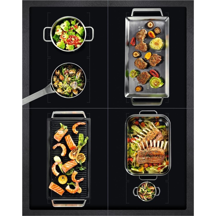 AEG IKE64471FB 60cm FlexBridge Four Zone Induction Hob - Black With Bevelled Edges