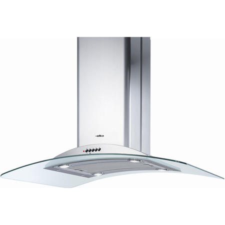 Elica ICEBERG_SF Iceberg Short Flue Curved Glass 100cm Island Hood in Stainless Steel