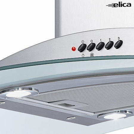Elica ICEBERG_SF Iceberg Short Flue Curved Glass 100cm Island Hood in Stainless Steel