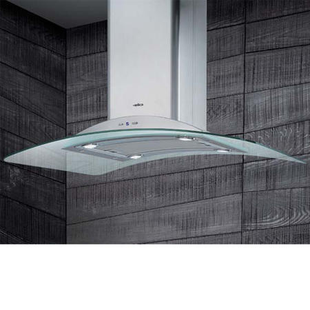 Elica ICEBERG_TC Iceberg Touch Control Curved Glass 100cm Island Hood in Stainless Steel