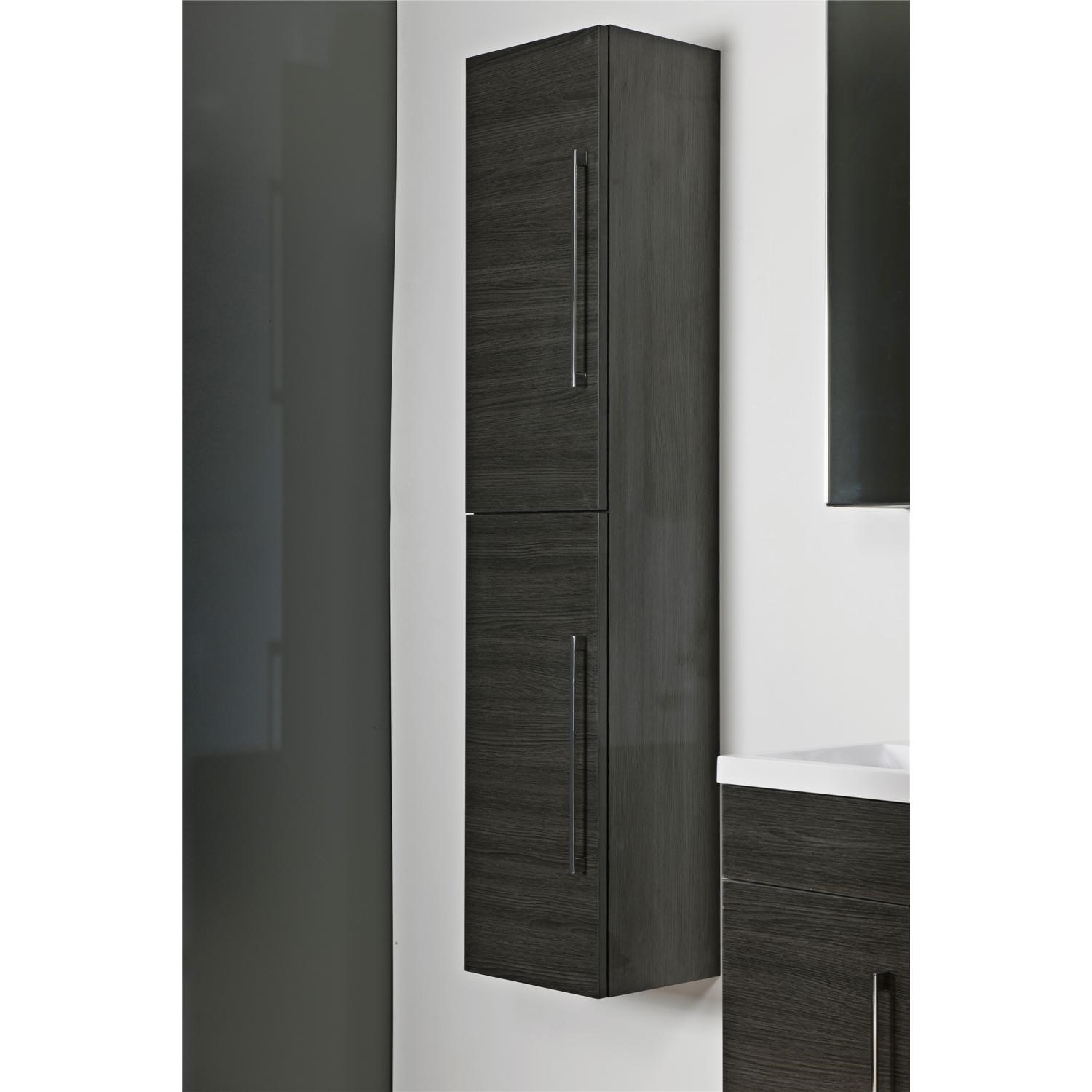 Black 2 Door Tall Boy Storage Unit W300 x H1435mm ID30WHTBBLK
