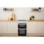 Refurbished Indesit ID5V92KMW 50cm Double Cavity Electric Cooker With Ceramic Hob White