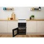Refurbished Indesit ID5V92KMW 50cm Double Cavity Electric Cooker With Ceramic Hob White