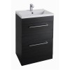 Black Free Standing Bathroom Vanity Unit - Without Basin - W600mm
