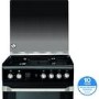 Indesit ID60G2K 60cm Double Oven Gas Cooker - Black