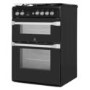 Indesit ID60G2K 60cm Double Oven Gas Cooker - Black