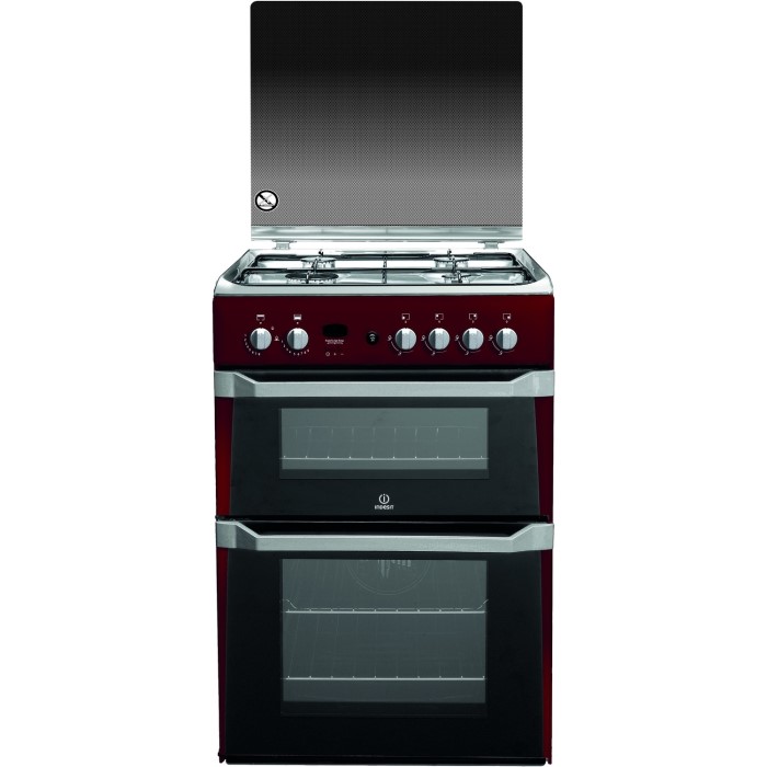 Indesit ID60G2R 60cm Double Oven Gas Cooker Red Appliances Direct