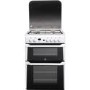 Indesit 60cm Double Oven Gas Cooker with Lid - White