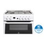 Indesit 60cm Double Oven Gas Cooker with Lid - White