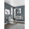 Grey Wall Hung Bathroom Mirror Cabinet - W600 x H715mm