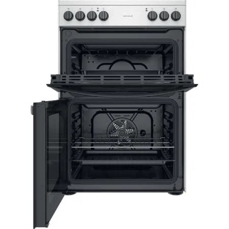 Refurbished Indesit ID67V9HCCX 60cm Electric Cooker With Ceramic Hob Silver