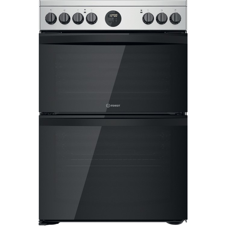 Refurbished Indesit ID67V9HCX 60cm Double Oven Electric Cooker Stainless Steel