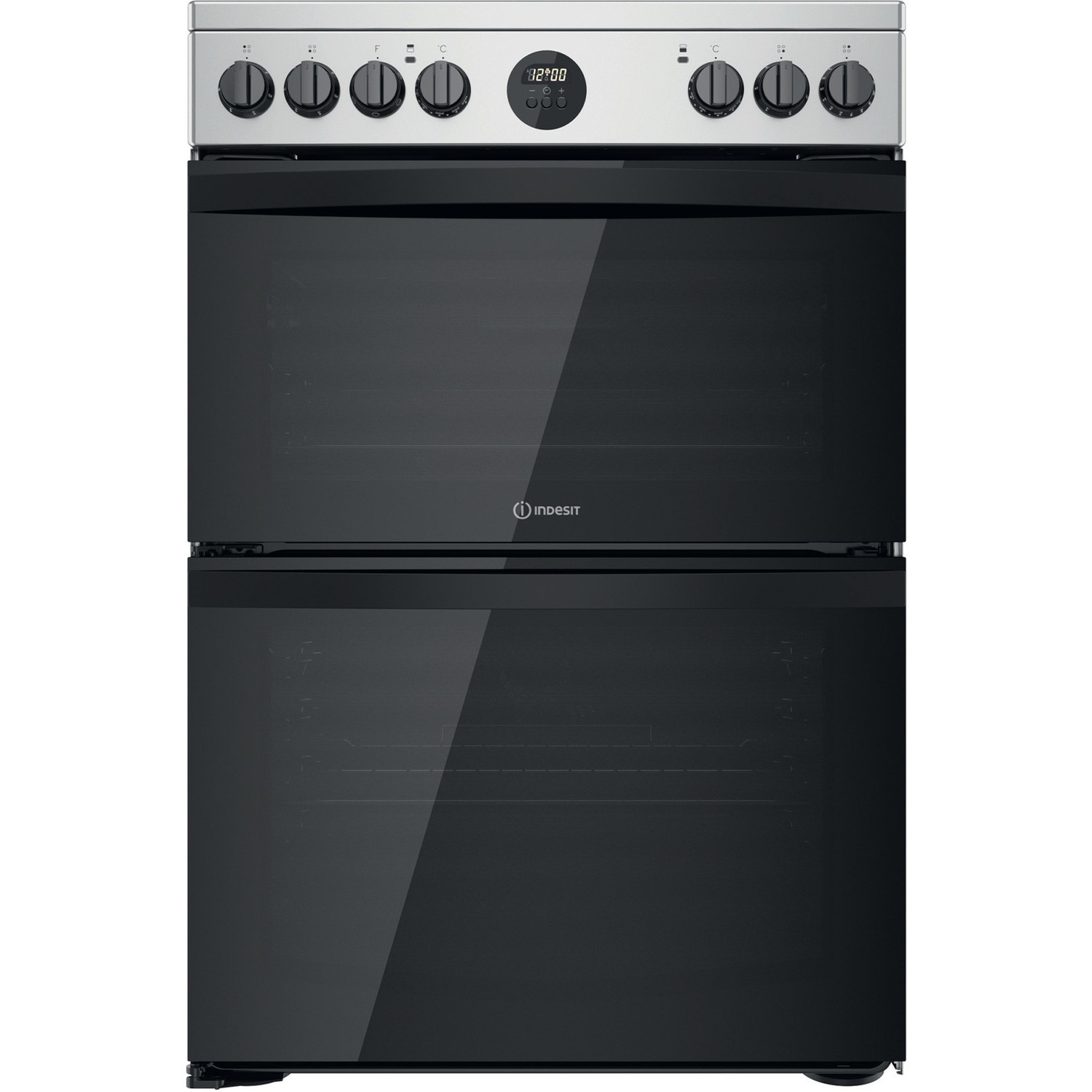 Indesit 60cm Double Oven Electric Cooker - Stainless Steel