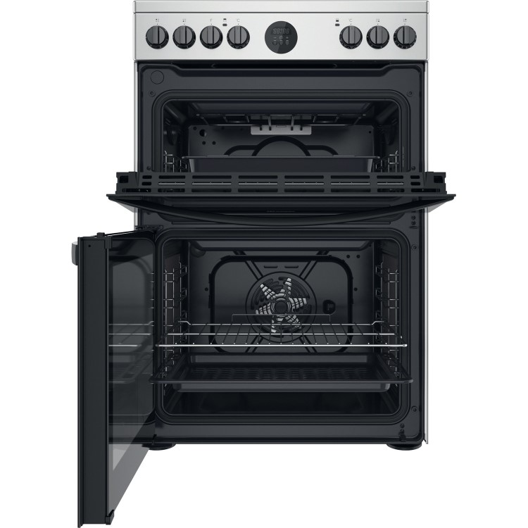 Refurbished Indesit ID67V9HCX 60cm Double Oven Electric Cooker Stainless Steel