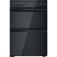 Refurbished Indesit ID67V9KMB 60cm Double Oven Electric Cooker Black Refurbished Indesit ID67V9KMB 60cm Double Oven Electric Cooker Black