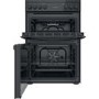 Refurbished Indesit ID67V9KMB 60cm Double Oven Electric Cooker Black