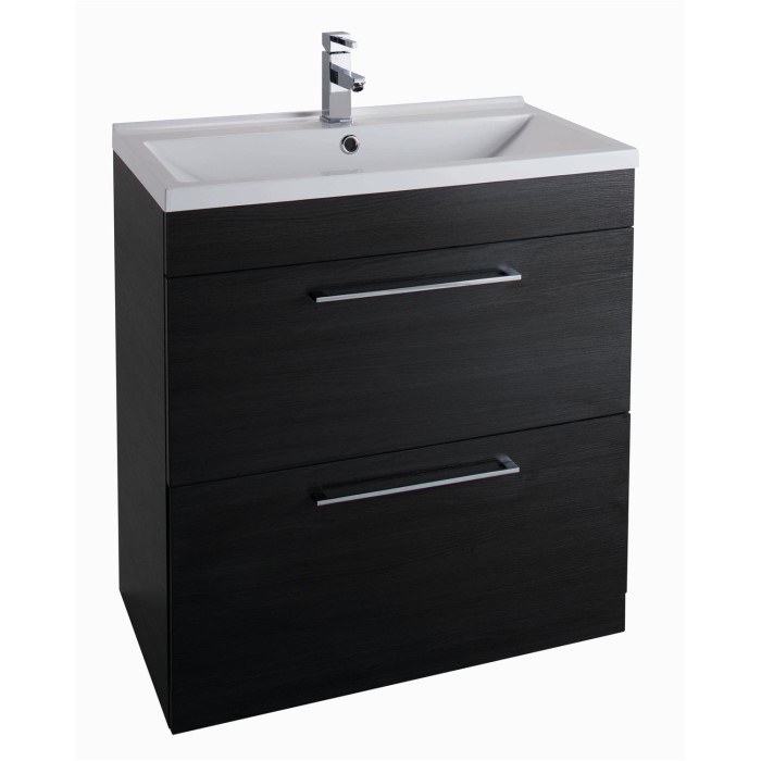 Black Free Standing Bathroom Vanity Unit Without Basin W800mm