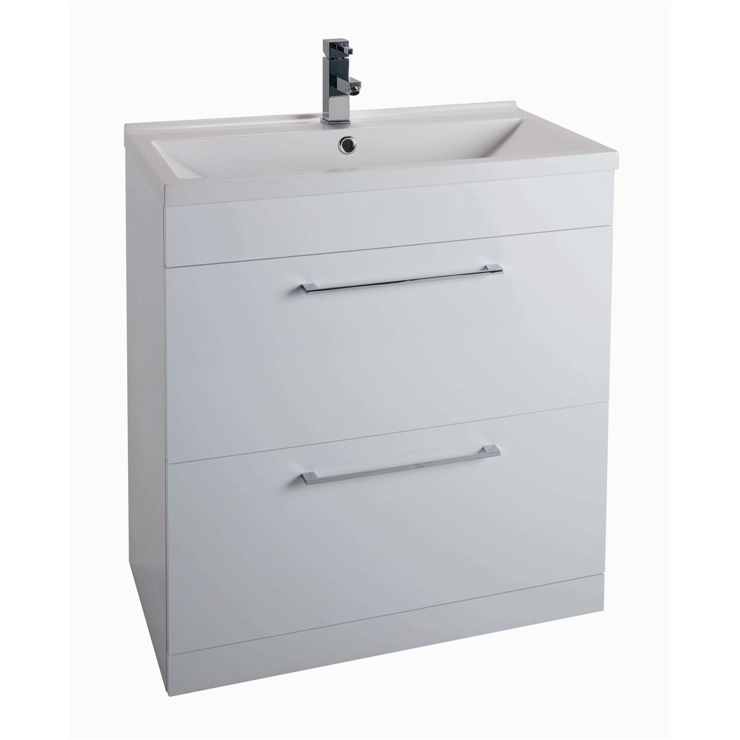 White Free Standing Bathroom Vanity Unit Without Basin W800mm