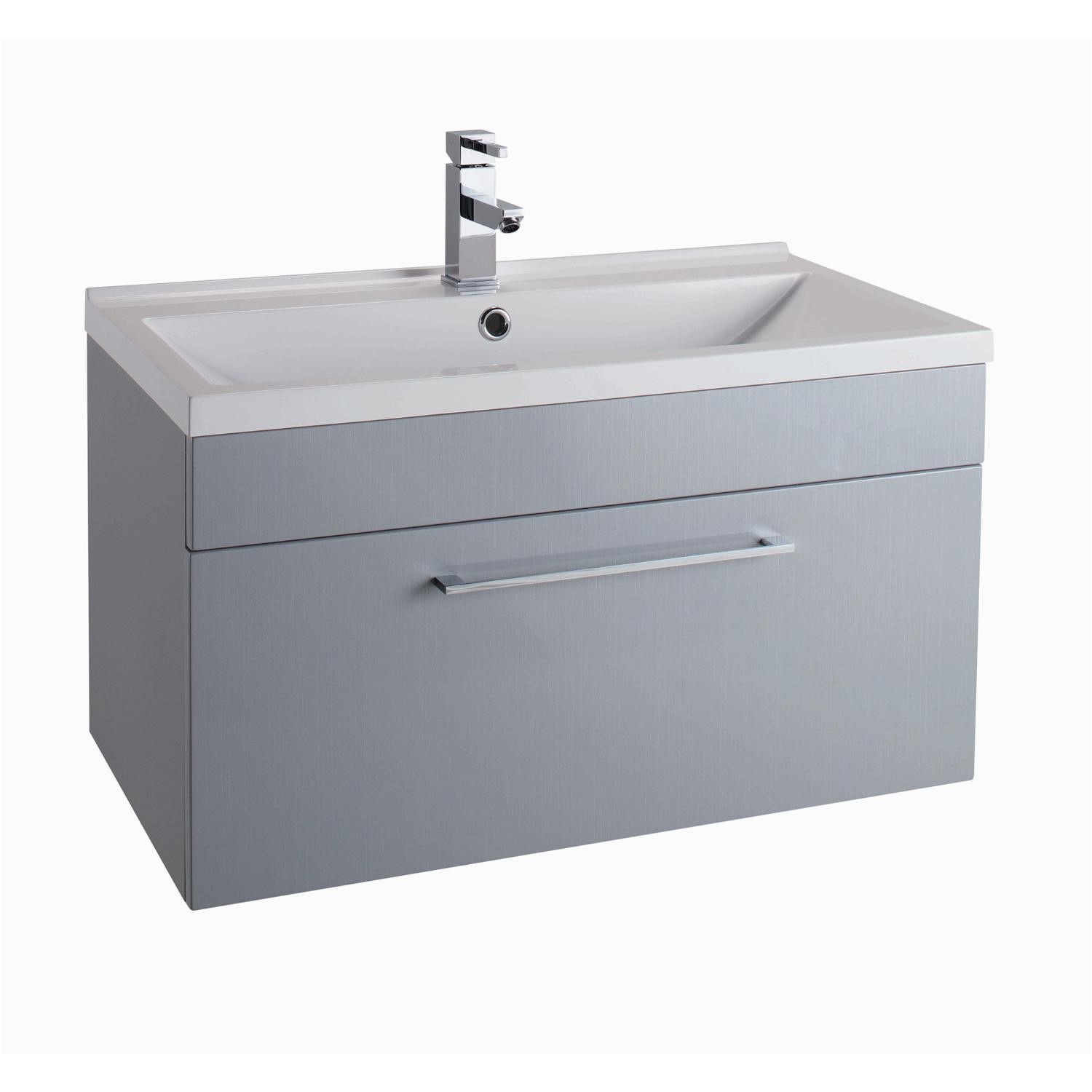 Grey Wall Hung Vanity Unit Without Basin 800mm Wide