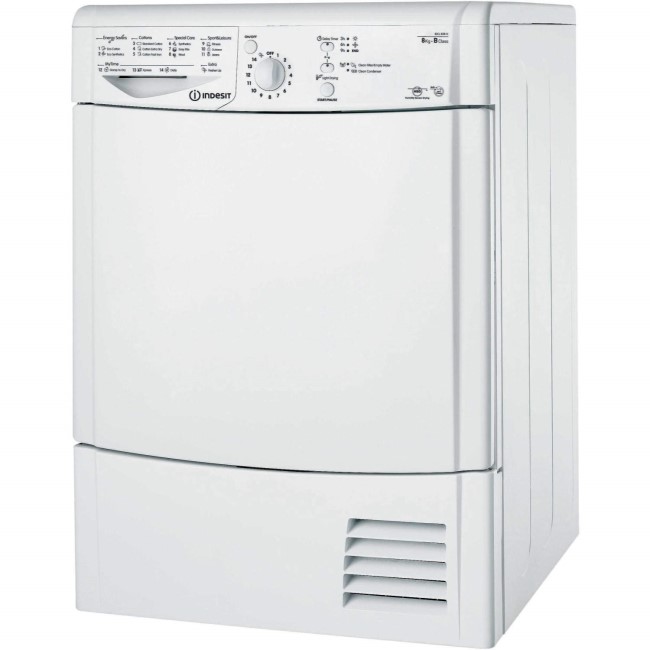 Indesit IDCL85BH EcoTime 8kg Freestanding Condenser Tumble Dryer-White