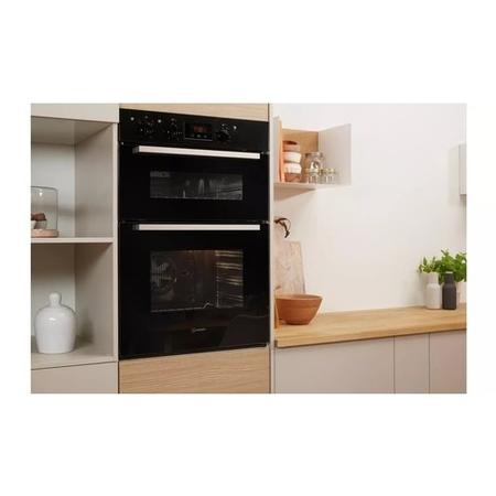 Indesit Aria Built-In Electric Double Oven - Black