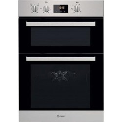 Refurbished Indesit Aria IDD6340IX 60cm Double Built In Electric Oven Stainless Steel 