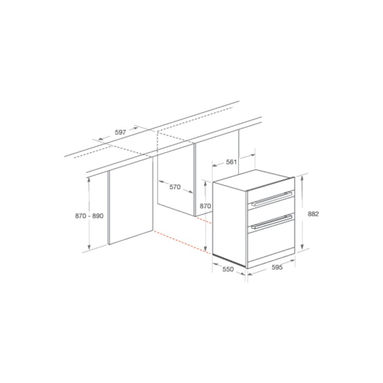 GRADE A2 - Indesit IDU6340BL Aria Electric Built Under Double Oven - Black