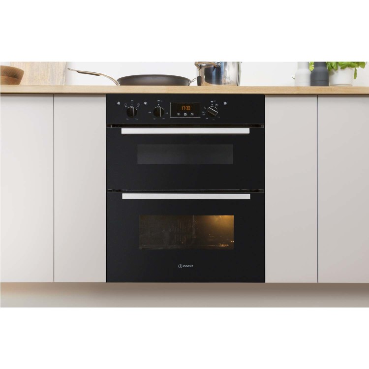 Indesit Aria Built-Under Electric Double Oven - Black