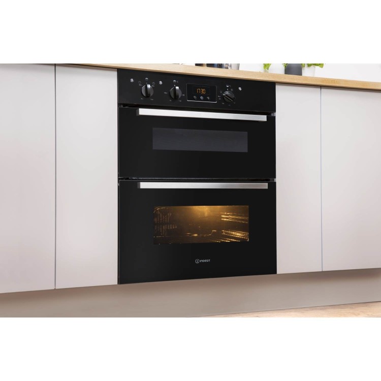 Indesit Aria Built-Under Electric Double Oven - Black