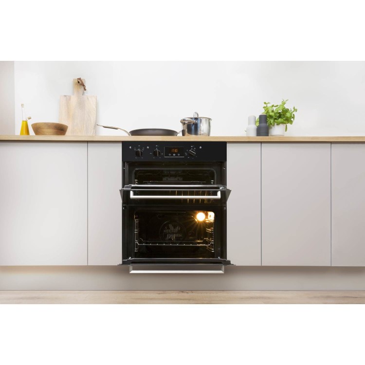 GRADE A2 - Indesit IDU6340BL Aria Electric Built Under Double Oven - Black