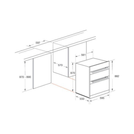 GRADE A2 - Indesit IDU6340IX Aria Electric Built Under Double Oven - Stainless Steel
