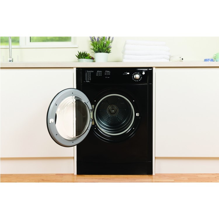 Indesit IDV75BK 7kg Freestanding Vented Tumble Dryer - Black