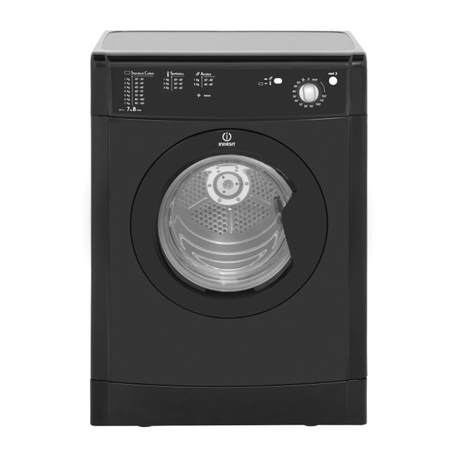 Indesit IDV75BK 7kg Freestanding Vented Tumble Dryer - Black