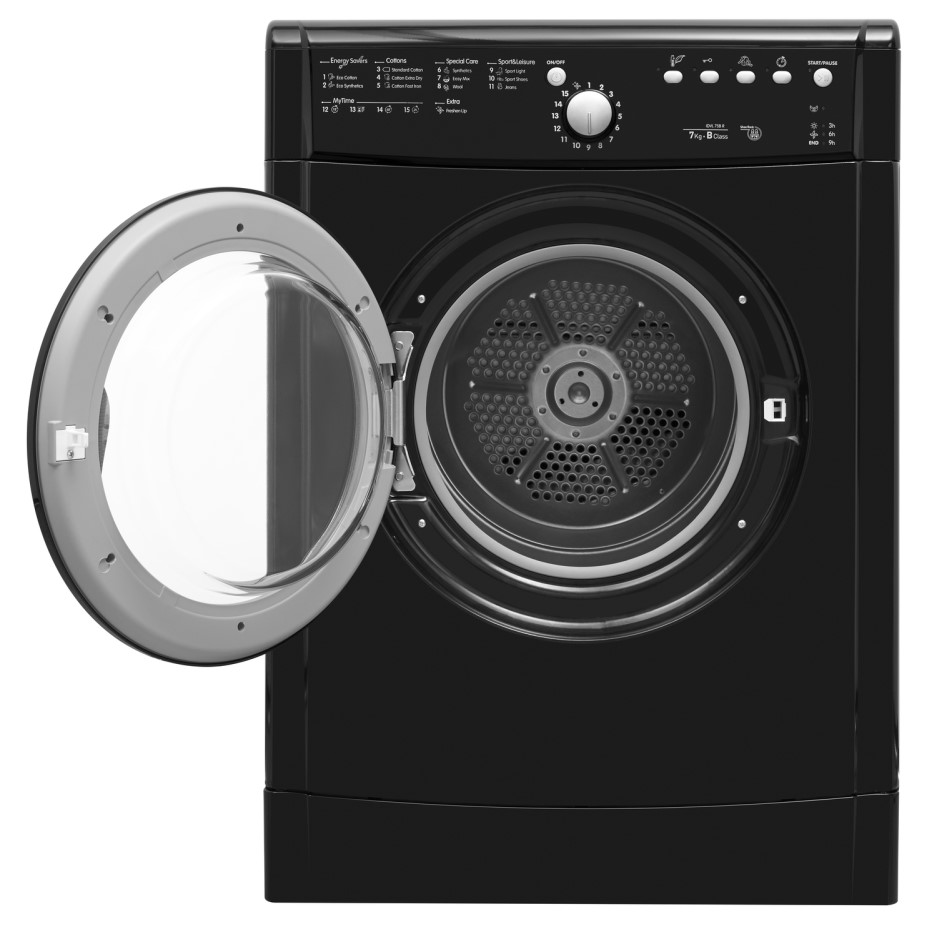 Indesit IDVL75BRK9 7kg Freestanding Vented Tumble Dryer Black